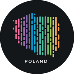 Digital Modern Colorful Rounded Lines Poland Map Sticker