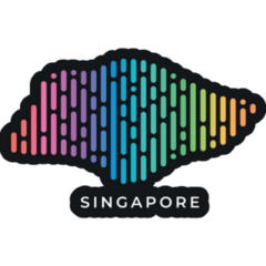 Digital Modern Colorful Singapore Map Sticker
