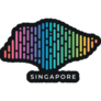 Digital Modern Colorful Singapore Map Sticker