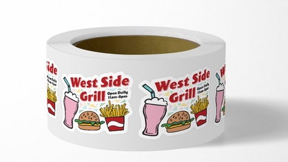 Diner Restaurant Die Cut Roll Labels