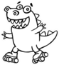 Dino Racing On Rollerblades Sticker