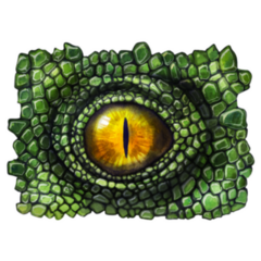 Dinosaur And Dragon Eye With Scales Watercolor Sticker