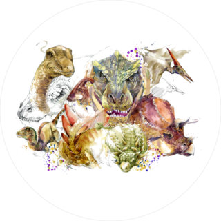 Dinosaur Collage Sticker