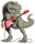Dinosaur Playing Electric Guitar Sticker