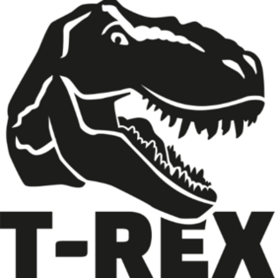 Dinosaur Tyrannosaurus Head With T-Rex Text Sticker