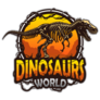 Dinosaurs World Emblem With Tyrannosaur Skeleton