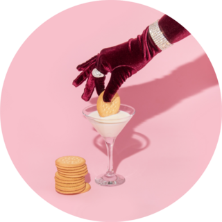 Dipping Cookie In Milk Martini Cocktail Glass Sticker