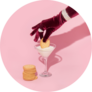 Dipping Cookie In Milk Martini Cocktail Glass Sticker