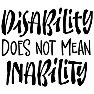 Disability Does Not Mean Inability Lettering Sticker
