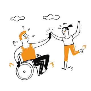 Disability Illustration Sticker