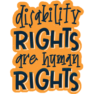 Disability Right Are Human Rights Typography Sticker