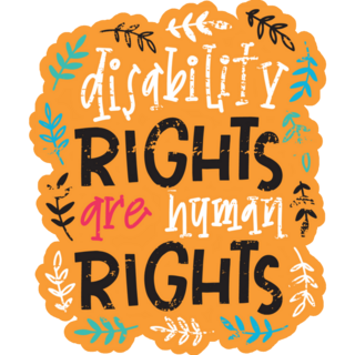 Disability Rights Are Human Rights Orange Sticker