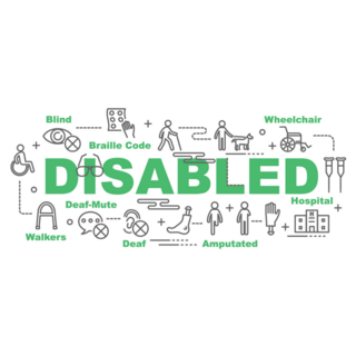 Disabled Lettering Banner Sticker