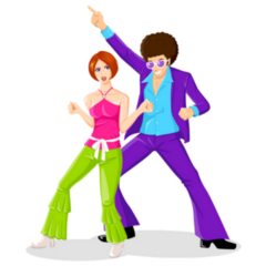 Disco Couple Dancing 70s Sticker