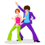 Disco Couple Dancing 70s Sticker