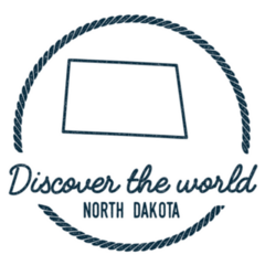 Discover The World North Dakota Stamp Sticker