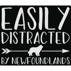 Distracted By Newfie Sticker