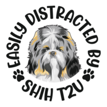 Distracted By Shih Tzu Sticker