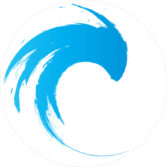 Distressed Brush Stroke Wave Sticker