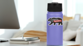 Distressed California Republic Bear Sticker on a Water Bottle (New) example