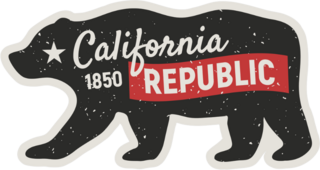 Distressed California Republic Bear Sticker