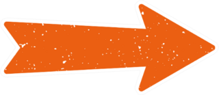 Distressed Orange Arrow Illustration Sticker