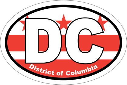 District Of Columbia Dc State Flag Oval Sticker