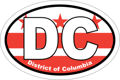 District Of Columbia Dc State Flag Oval Sticker