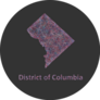 District Of Columbia Line Art Map Sticker