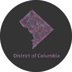 District Of Columbia Line Art Map Sticker