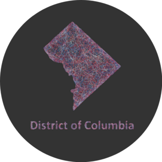 District Of Columbia Line Art Map Sticker