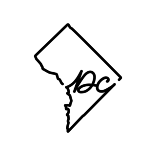 District Of Columbia Washington Dc Outline Lettering Map Sticker