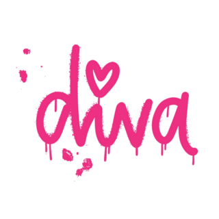 Diva Pink Graffiti Lettering 2000s Theme Sticker