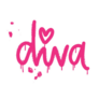 Diva Pink Graffiti Lettering 2000s Theme Sticker