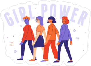 Diverse Women Standing Together Sticker