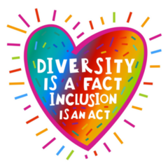 Diversity Is A Fact Inclusion Is An Act Heart Sticker