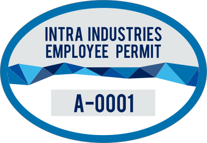 Divided Oval Employee Parking Permit Sticker