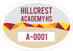 Divided Oval Parking Permit Sticker