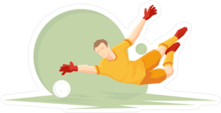 Diving Goalie Soccer Sticker