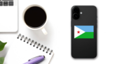 Djibouti Country Flag Sticker on a Phone (New) example