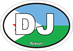 Djibouti DJ Flag Oval Sticker