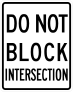 Do Not Block Intersection Sticker