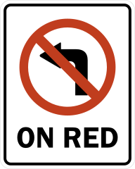 Do Not Turn Left On Red Sticker