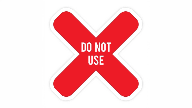 Do Not Use Red X Sticker