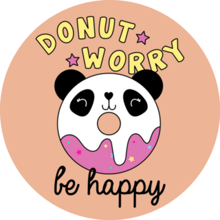 Do Not Worry Be Happy Panda Donut Sticker