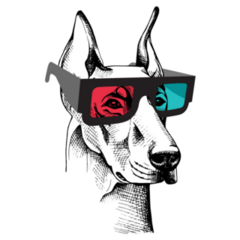 Doberman 3d Glasses Sticker