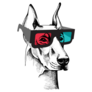 Doberman 3d Glasses Sticker