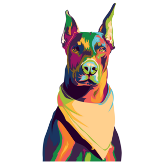 Doberman Bandana Sticker