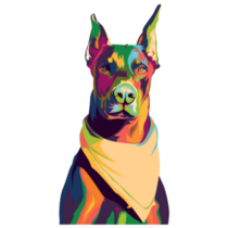 Doberman Bandana Sticker