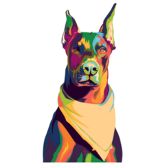 Doberman Bandana Sticker